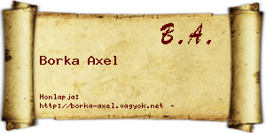 Borka Axel névjegykártya